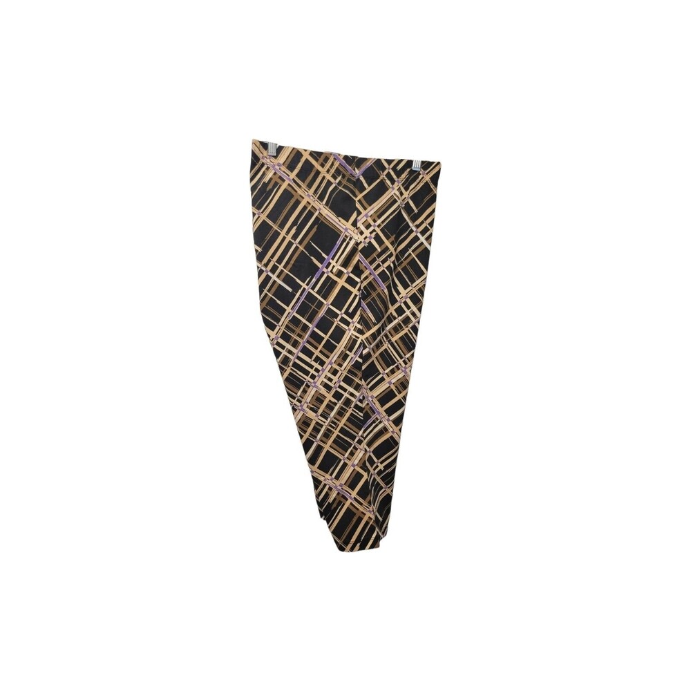 Roaman's Capri Legging Women 3X Black Multicolor Basketweave